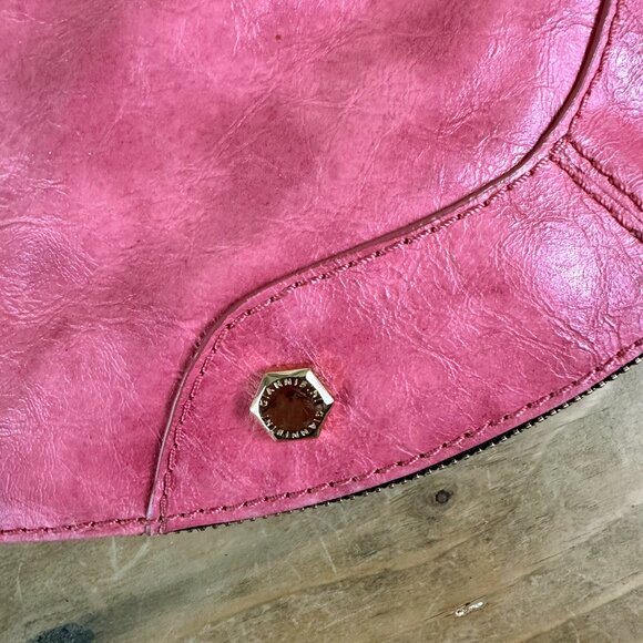 Gianni Bini Bag Pink with Gold Hexagon & Zipper‎ Accents Like NEW Expandable - Picture 8 of 12